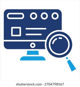 Online suchen Flat Blue Icon Vektorgrafik