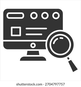Búsqueda en línea Glyph Icon Ilustración vectorial