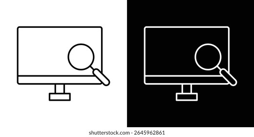 Búsqueda en línea icono Vector de logotipo de estilo plano. perfecto para diseños de interfaz de usuario