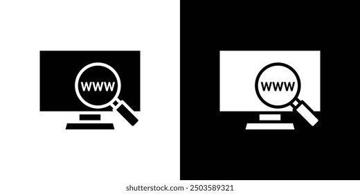 Search online icon Flat vector set outline