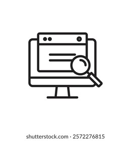 Search online icon Flat vector set outline