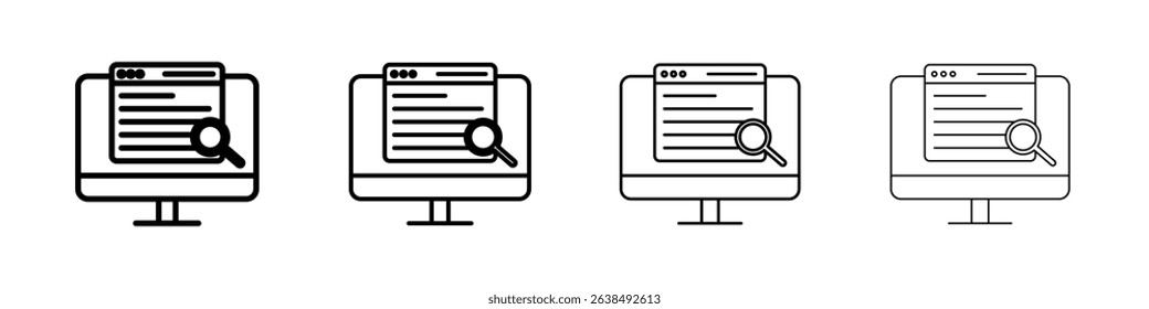 Search online icon Outline sign symbol set