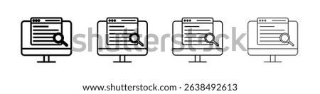 Search online icon Outline sign symbol set