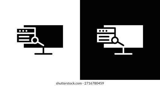 Búsqueda en línea icono silueta Ilustración vectorial aislado estilo plano