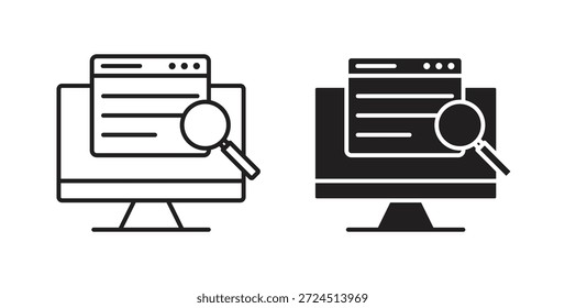 Search online icon in simple flat trend modern graphic design abstract logotype element