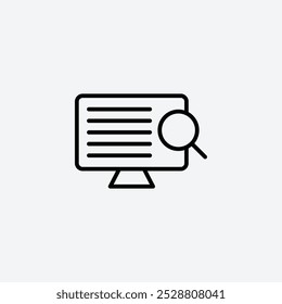 Search online icon in tree different line stroke sizes.