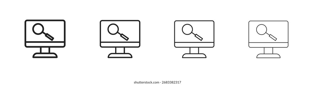 Pesquisar gráficos de vetor de ícone on-line. ícones de vetor de estilo preto