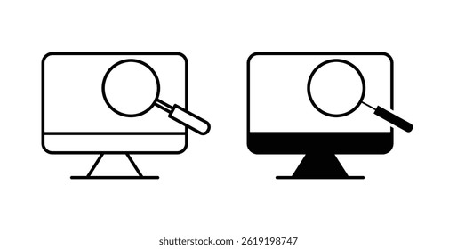 Search online icons set in black colors on white background