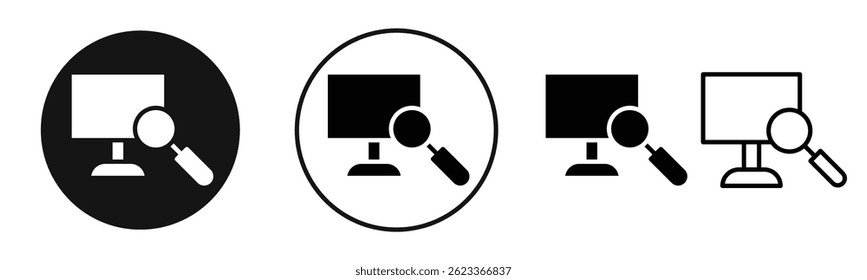 Search online icons in solid black and outlined style