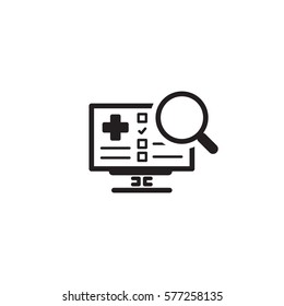 Search Online Instruction and Medical Services Icon. Flat Design. Isolated.