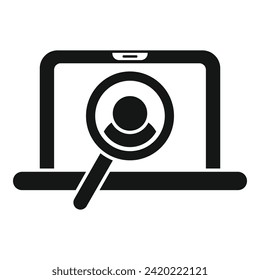 Search online laptop icon simple vector. Take new candidate. Service hr