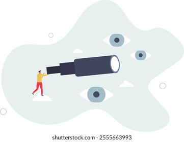 Search for opportunity, business vision, success direction or finding new employee, career future,flat characters.