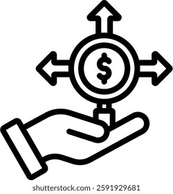 Search Opportunity Icon Outline Vector Illustration