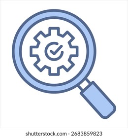 Ilustração de vetor de ícone azul de otimização de pesquisa