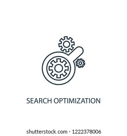 Search optimization concept line icon. Simple element illustration. Search optimization concept outline symbol design from SEO set. Can be used for web and mobile UI/UX