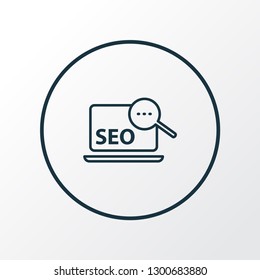 Search optimization icon line symbol. Premium quality isolated SEO element in trendy style.