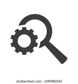 Search optimization icon on white background. Vector Illustration