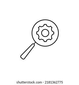 Search optimization icon outline style design. Search optimization icon vector illustration. isolated on white background.
