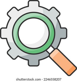optimización de búsqueda lupa ilustración de vidrio con estilo plano