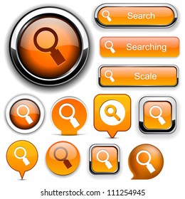 Search orange design elements for website or app. Vector eps10.
