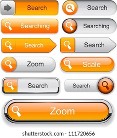 Search orange design elements for website or app. Vector eps10.