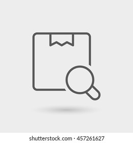 search order thin line icon isolated with shadow