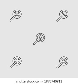 search outline icon set isolated vector illustration
