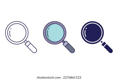 Search outline and solid vector icon
