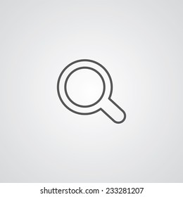 search outline thin symbol, dark on white background, logo editable, creative template 
