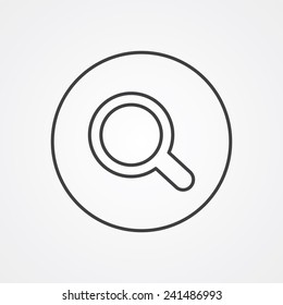 search outline thin symbol, dark on white background, logo editable, creative template 