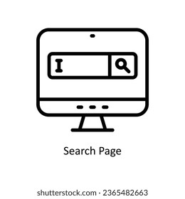 Search Page vector  outline icon illustration. EPS 10 File.