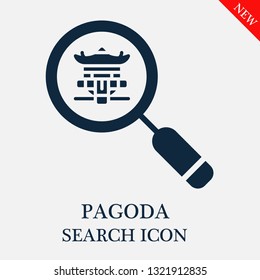 search Pagoda icon. Editable search Pagoda icon for web or mobile.
