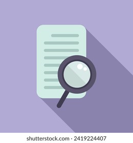 Search paper document icon flat vector. Online market. Website data