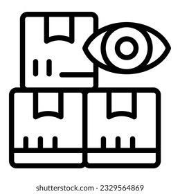 Search parcel box icon outline vector. Delivery truck. Export service