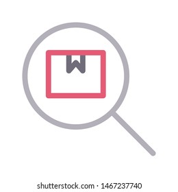 search parcel colour line vector icon