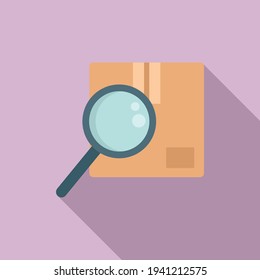 Search parcel icon. Flat illustration of Search parcel vector icon for web design