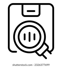 Search parcel icon outline vector. Digital control. Management product