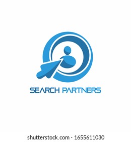 Logo des Suchpartners. Modernes 3D-Logo