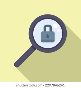 Search password protection icon flat vector. Change screen. Mobile account