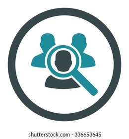 Search Patient vector icon. Style is bicolor flat rounded symbol, soft blue colors, rounded angles, white background.