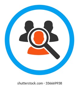 Search Patient vector icon. Style is flat rounded symbol, bright colors, rounded angles, white background.