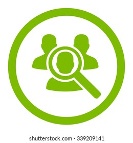 Search Patient vector icon. Style is flat rounded symbol, eco green color, rounded angles, white background.