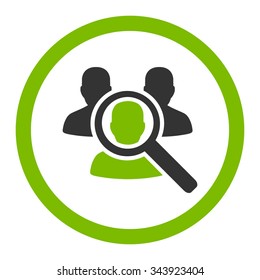 Search Patient vector icon. Style is bicolor flat rounded symbol, eco green and gray colors, rounded angles, white background.