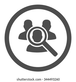 Search Patient vector icon. Style is flat rounded symbol, gray color, rounded angles, white background.