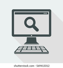 Search pc flat icon - Vector flat minimal icon
