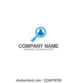 Search people, find people logo design vector template