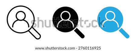 Search People Icon Set for Human Resources Recruitment and Job Vacancy Hiring