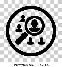 Search People icon. Vector illustration style is flat iconic symbol, black color, transparent background. Designed for web and software interfaces.