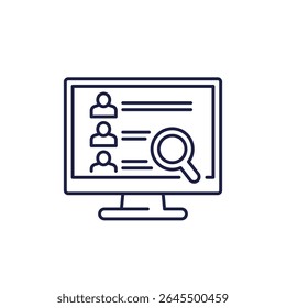 search people online line icon on white