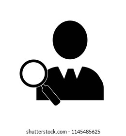 Search people symbol icon vector icon. Simple element illustration. Search people symbol symbol design. Can be used for web and mobile.